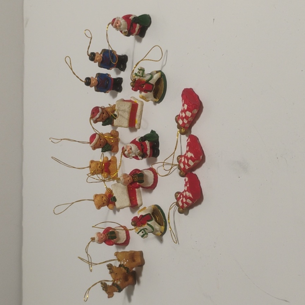 Set Of 19 Vintage Christmas Ornaments Figurines